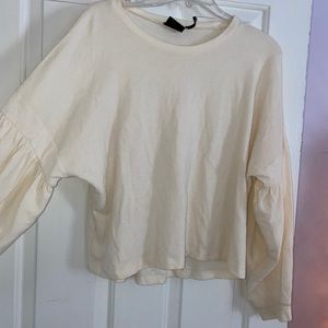 Cream long sleeve shirt